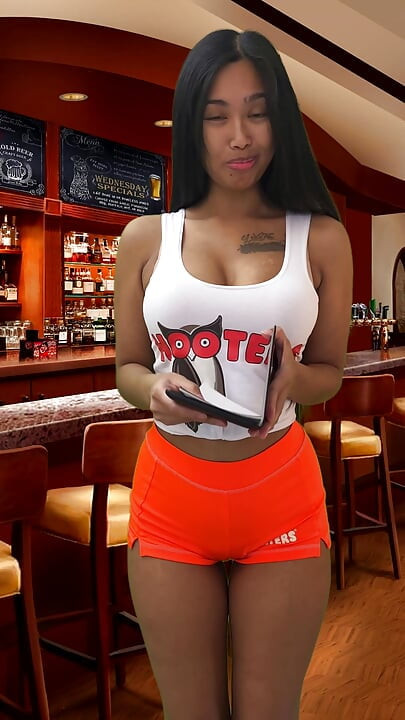 Fucking the Slutty Hooters Waitress!