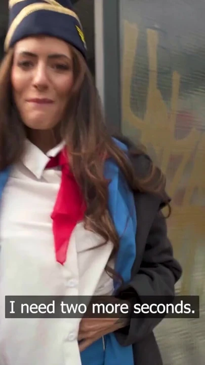 Public Agent - Big tits brunette air hostess Coco Bae POV blowjob hot sex outdoors fast hard fuck | Clip 1