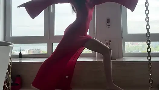 Relaks di rumah - yoga - gaun transparan sempurna