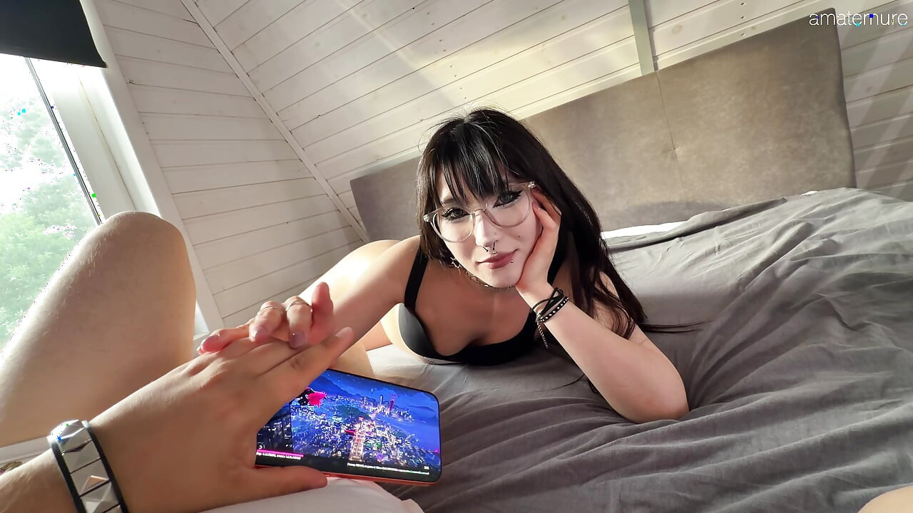 Goth Asian StepSis Suck Dick and Wants Gets Creampie From Gamer StepBro