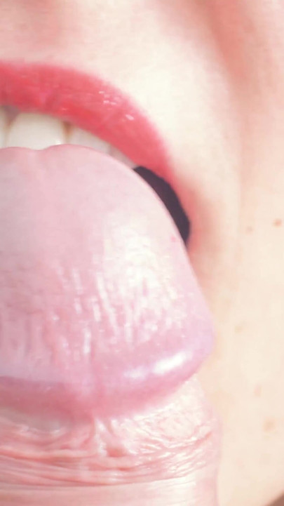 Iconic moment from "20 minutes of hottest cock sucking, tongue edging, cock teasing, hottest blowjob"