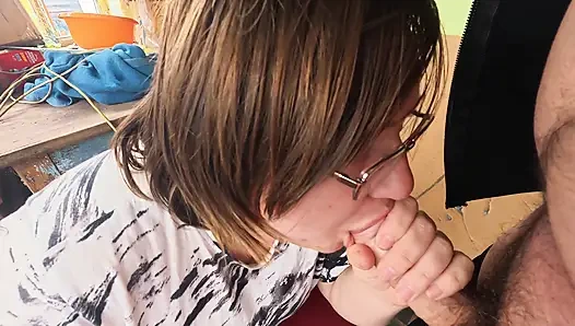 A Smoking Village Whore Gave Me a Blowjob