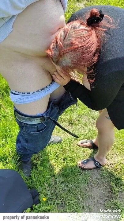 Outdoor sucking stranger