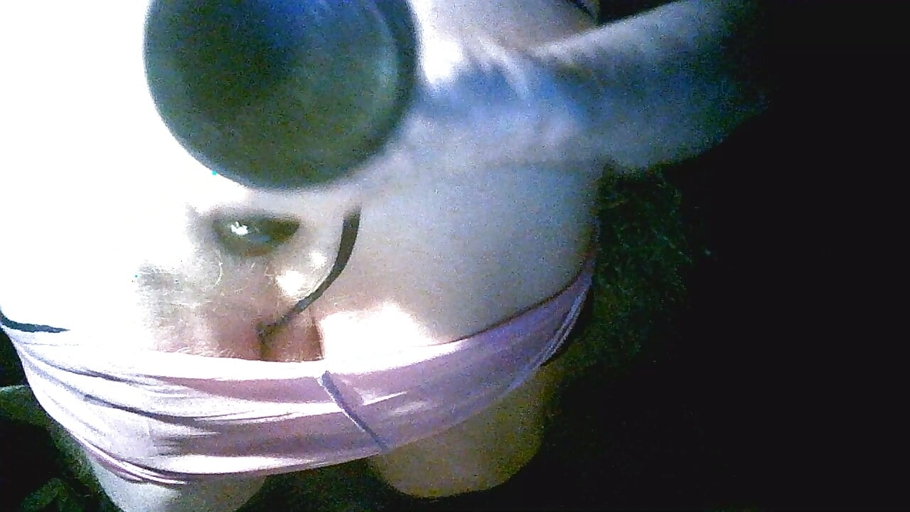 Hopeless old sissy slag Sarah's  degradation, smokes, fucks her filthy hole with a big black dildo wanks her sissy clit her clit