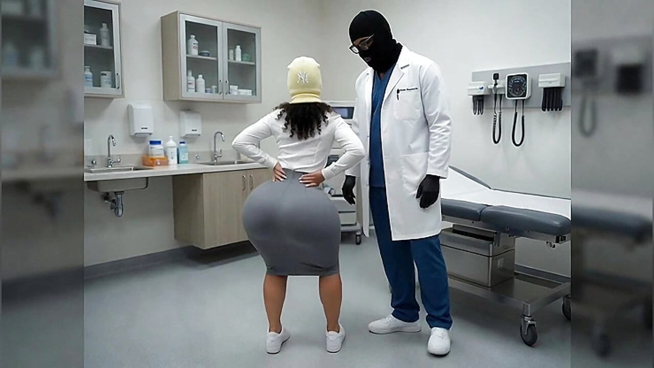 Drobná sekretářka s velkým zadkem škádlí v těsném oblečení kanceláře