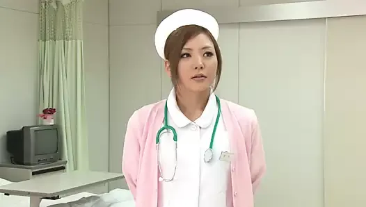 Hot Japanese Nurse gets banged at hospital bed by a horny patient!