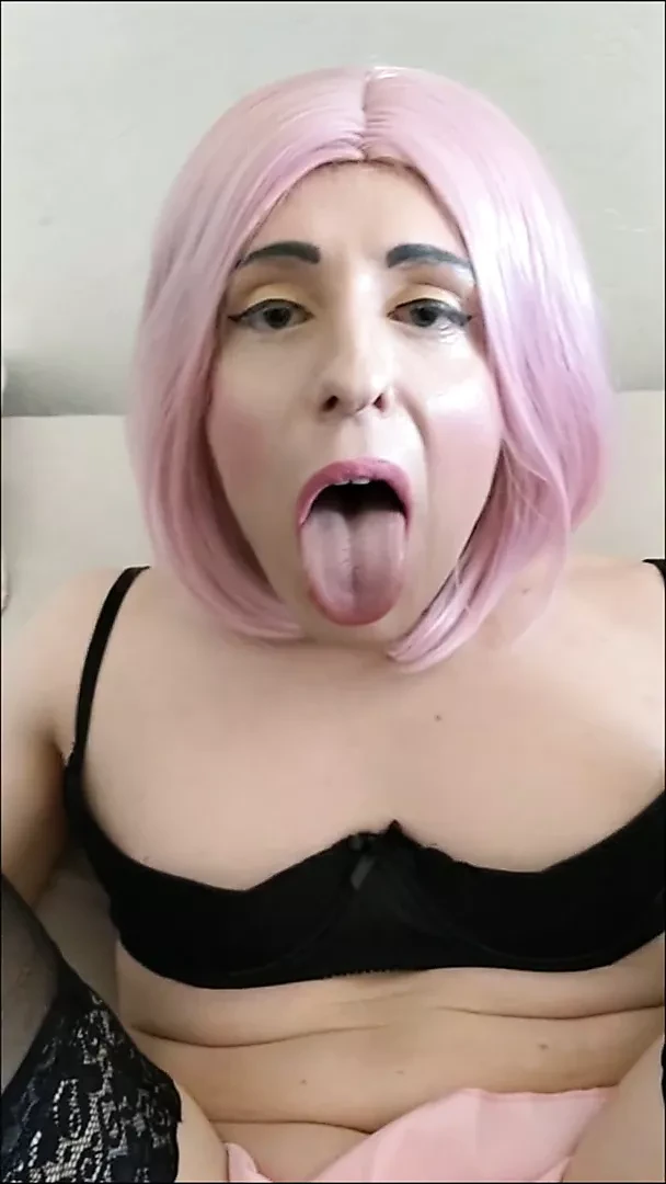 pink wig sissy slut transvestite fucked hard and humiliated