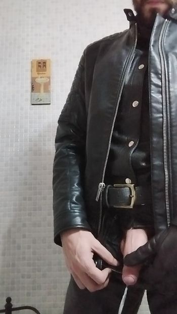 your master pissing in full leather
