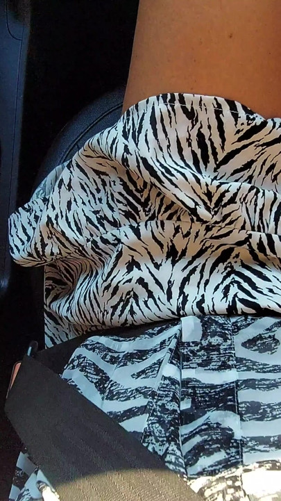 My wife shows off her beautiful legs in the car in the morning on the way to the office | Clip 1