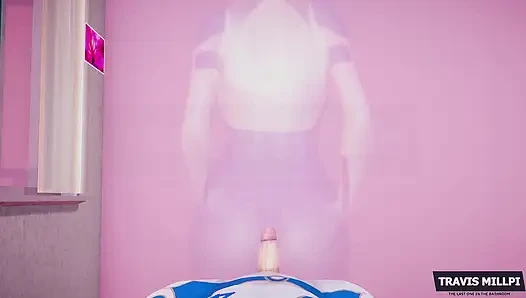 Görünmez kadın elastik yarakla kendini sikiyor