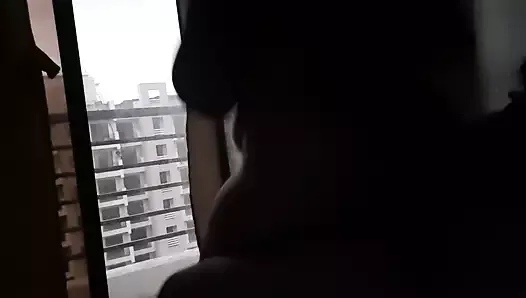 Fucking on the balcony for a view clear audio