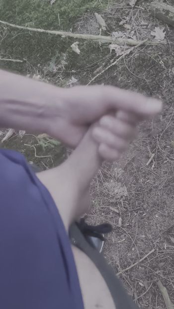 Got so horny in the woods that I just had to jerk it off (public JO)