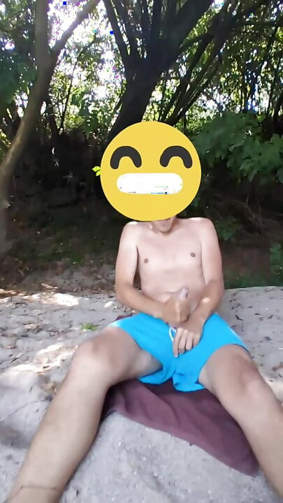 Jerking off in the river