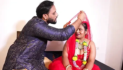 Hot indian desi Newly Married Bhabhi first suhagrat night in clear hindi audio