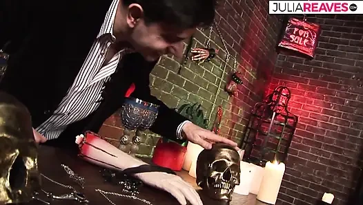 Blonde babe enjoys a deep hard fuck after sucking a monster cock