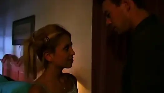 Young blonde screwed by a huge cock pumping her tight pussy