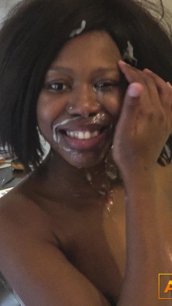 Epic moment from "Ebony Star got her Make up Done by a Fake Casting Agent"