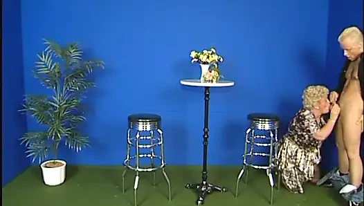 Mature bitch gets on two cocks, one by one