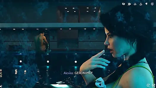 Alyssia ile gece geç saatlerde temizleme özel havuz başı sekse yol açıyor (3 boyutlu oyun)