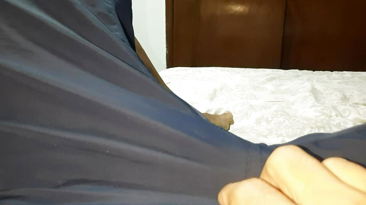 The stepgrandmother helps the grandson relieve the tension by sucking his cock.
