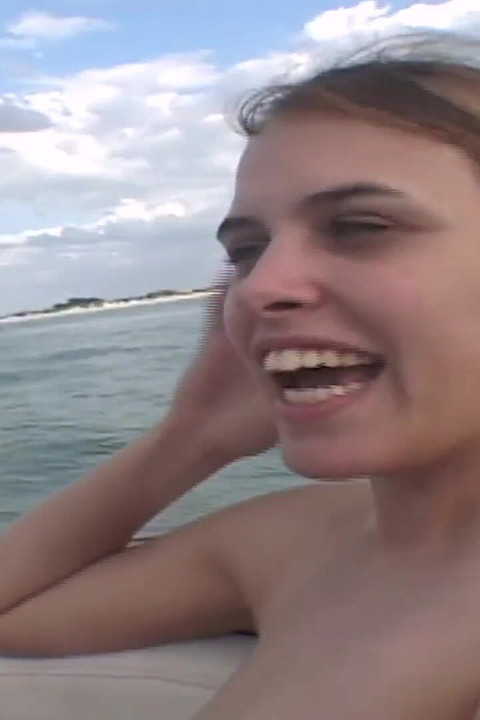 Double dildo attempt on a moving boat