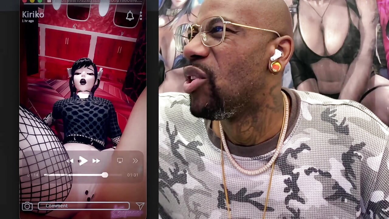 Kiriko si cewek botak dengan memek sempit lagi asik dientot habis-habisan sambil D.va nonton