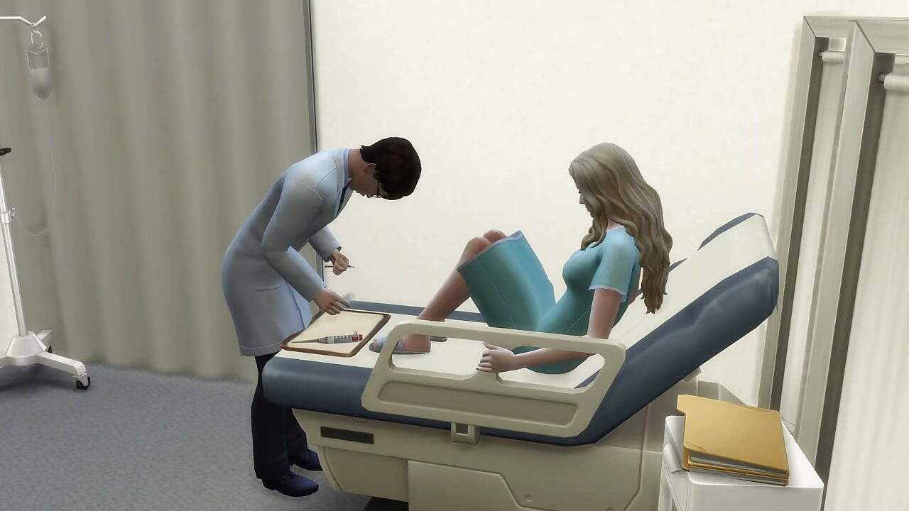 Doctor can't resist beautiful patient. The Sims