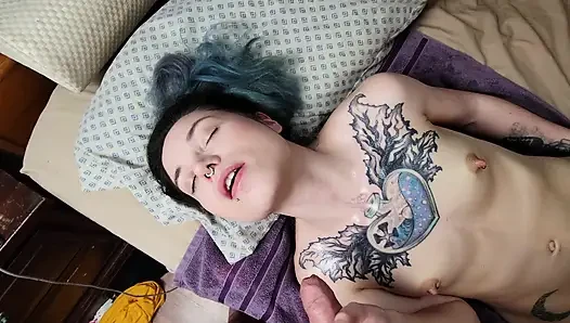 Huge Creampie after deep fucking teen