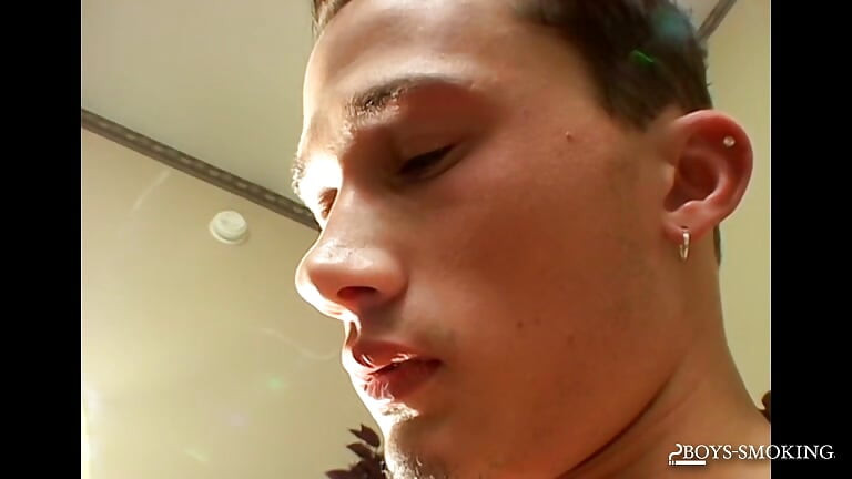 BoysSmoking: Braden Spence Lights Smoke And Toys His Tight Bum