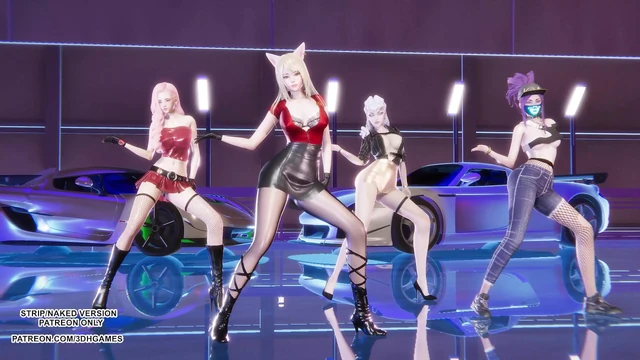 MMD BlackPink - Shut Down Ahri Seraphine Kaisa Evelynn Sexy Kpop Dance League of Legends KDA