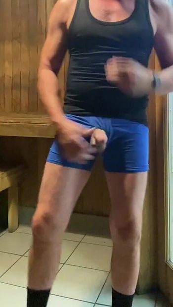 Another Sauna Cumshot From Dilf Jockdad87