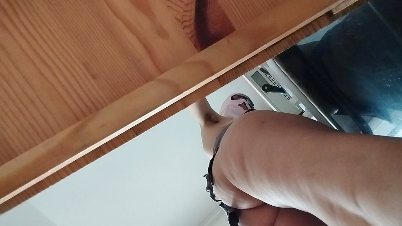 Sexy mom prepares breakfast, hairy pussy, big tits. Sexy wife cleans the house, hairy pussy, big ass.