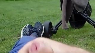 Risky outdoor cum on Golf course.