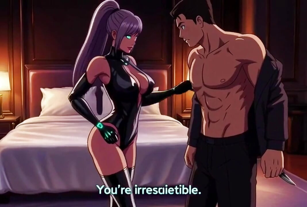Ölümcül Cy robot suikastçı Nova lüks penthouse ateşli 3 boyutlu anime tutkusunda hedef victor'unu baştan çıkarıyor ve öğütüyor
