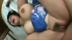 Asian girl whit big tits get creampie.