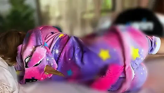 Night of nightmares is cured with a blowjob to my stepbrother's huge cock