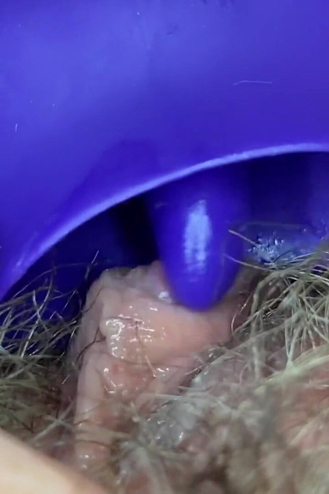 Extreme closeup big clit licking toy orgasm hairy pussy