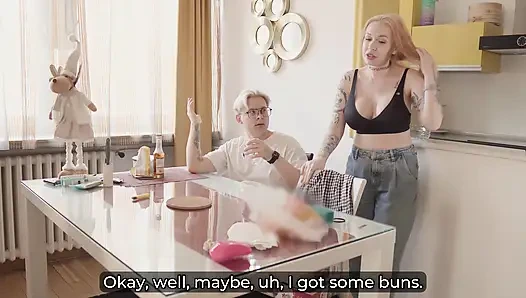 Step Mom Shares Bed With Step Son After Fight with Husband - Morning Creampie!