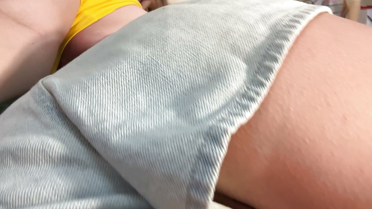 Denim Shorts Bright Tee Pixie - Phone Close-Up to Passionate Ride
