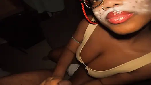 First Time Nerdy Ebony With Her Easter Bunny Ears Slut Out In Her Living Room Area Sucking On Sloppy Cock Big Ass Hoe - Jhodez1