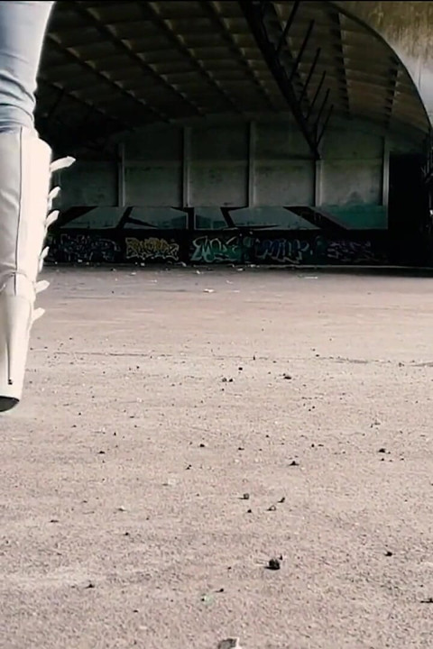 Walking and Teasing in My White Boots - Parts 1 and 2
