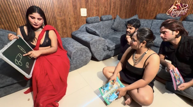 A teacher named Khushi taught the student how to have sex during the class.