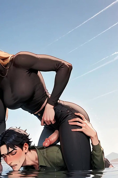 A Luxurious Femboy Wearing Black Leather Has Bang-out by an Autumn Lake. He Has a Tastey Climax and Gets Decorated in