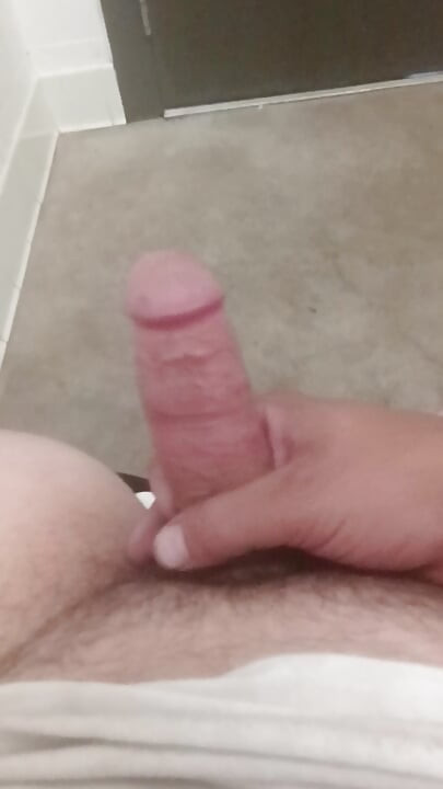 Playing with my cock in public