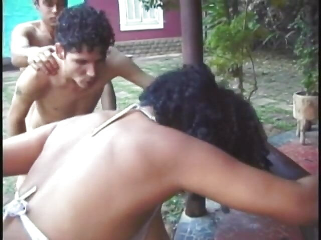 Three Latino lovers have hard fuck session with three lusty sluts outdoors
