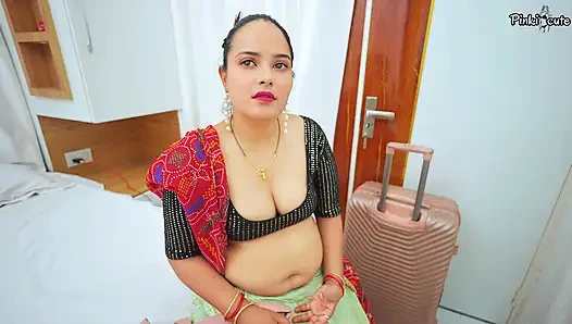 Stepmom shared bed with stepson, stepmom fucks tight pussy by stepson when she not satisfy by stepfather in full HINDI AUDIO.