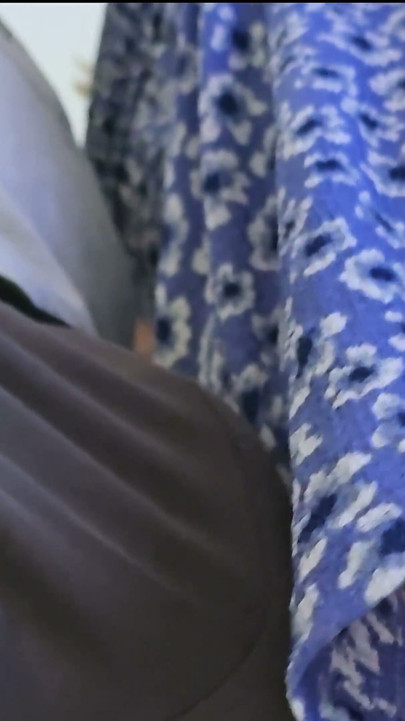 Dirty Guys Slide His Dick Under Her Dress on Subway and Cums Hard