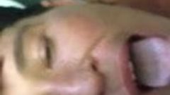 Ugly whore get cumshot on her face