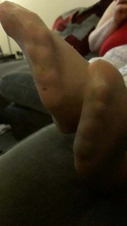 Wife nylon feet