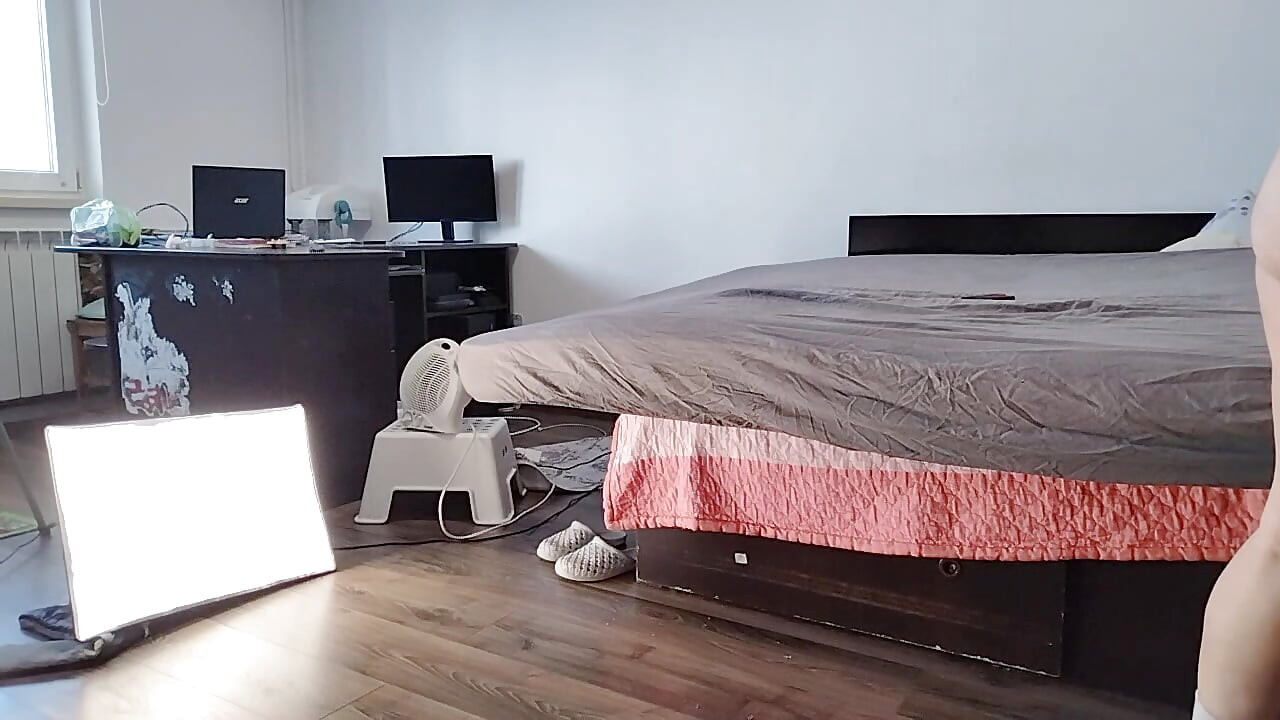 Sexy Mom Dances Naked Around the House. Sexy Brunette Does a Workout at Home Naked.